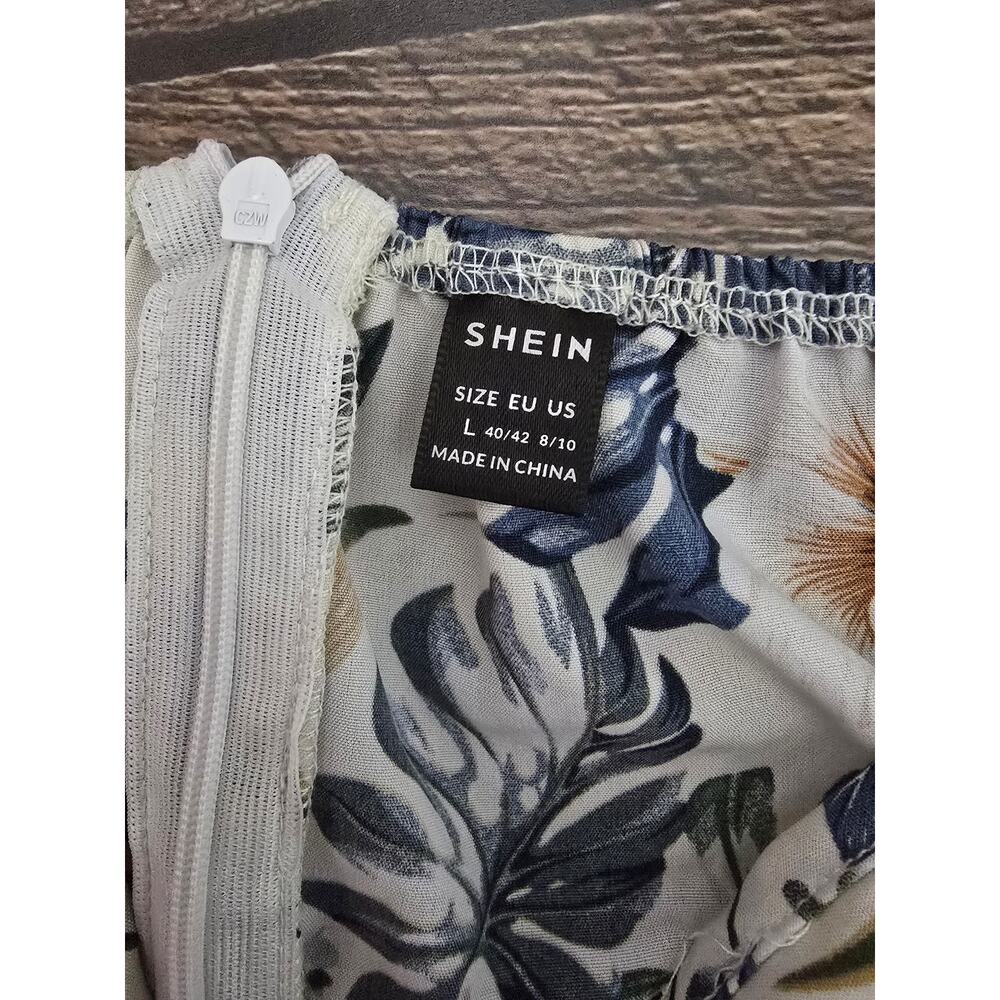 SHEIN Tropical Floral Strapless Cutout Midi Dress – Large (US 8/10) - Picture 3 of 7